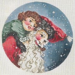 click here to view larger image of Father Christmas And Tiny Tim Ornament (hand painted canvases)
