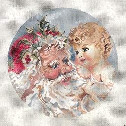 click here to view larger image of Santa With New Year Baby Ornament (hand painted canvases)