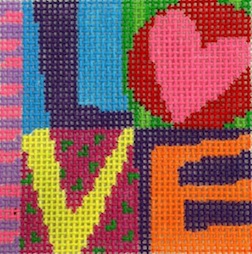 click here to view larger image of Love Patch (hand painted canvases)
