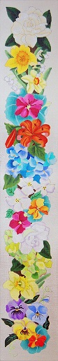 click here to view larger image of Floral Bell Pull (hand painted canvases)