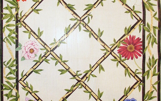 click here to view larger image of Floral / Bamboo Rug (hand painted canvases)