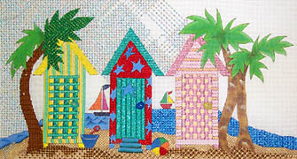 click here to view larger image of Cabanas by the Sea (hand painted canvases)