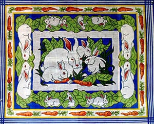 click here to view larger image of Garden Bunnies w/Carrot Border (hand painted canvases)