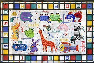 click here to view larger image of Child's Alphabet Blocks and Animals (hand painted canvases)