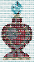click here to view larger image of Heart Perfume Bottle (hand painted canvases)