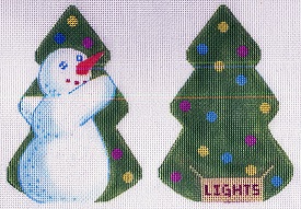 click here to view larger image of Snowman with Christmas Tree (hand painted canvases)