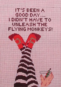 click here to view larger image of Good Day - No Flying Monkeys (hand painted canvases)