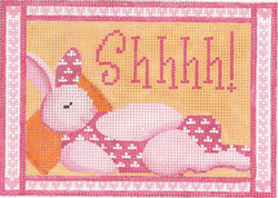 click here to view larger image of Shhh Pink Bunny (hand painted canvases)