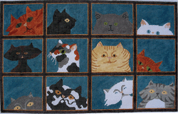 click here to view larger image of Twelve Cats (hand painted canvases)
