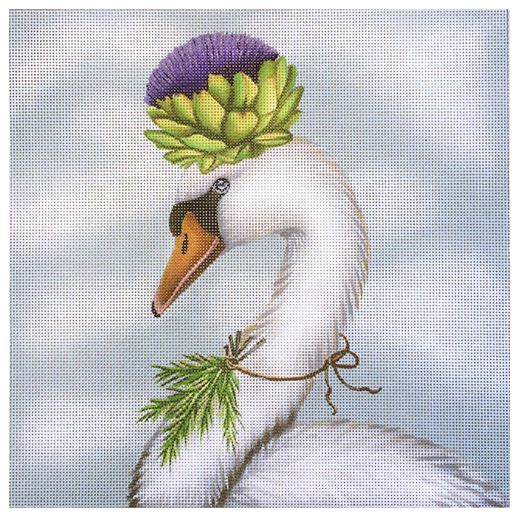 click here to view larger image of Artichoke Swan (hand painted canvases)