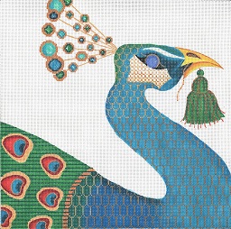 click here to view larger image of Jeweled Peacock (hand painted canvases)