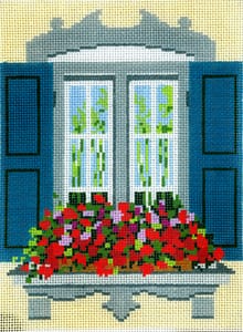 click here to view larger image of Window - Formal Window Garden (hand painted canvases)
