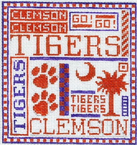 click here to view larger image of Clemson (hand painted canvases)