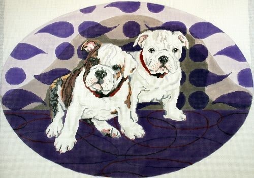 click here to view larger image of Crystal and Capone - The Bulldog Pups (hand painted canvases)