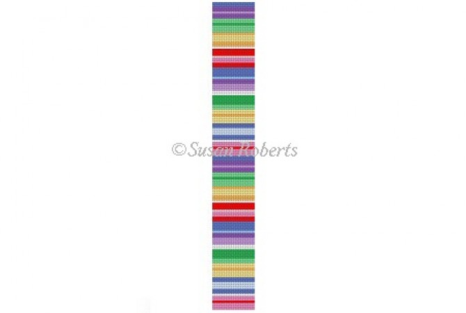 click here to view larger image of Candy Stripes Key Fob (hand painted canvases)
