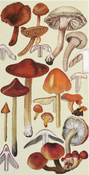 click here to view larger image of Red Mushrooms (hand painted canvases)
