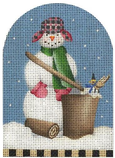 click here to view larger image of Firewood Snowman (hand painted canvases)