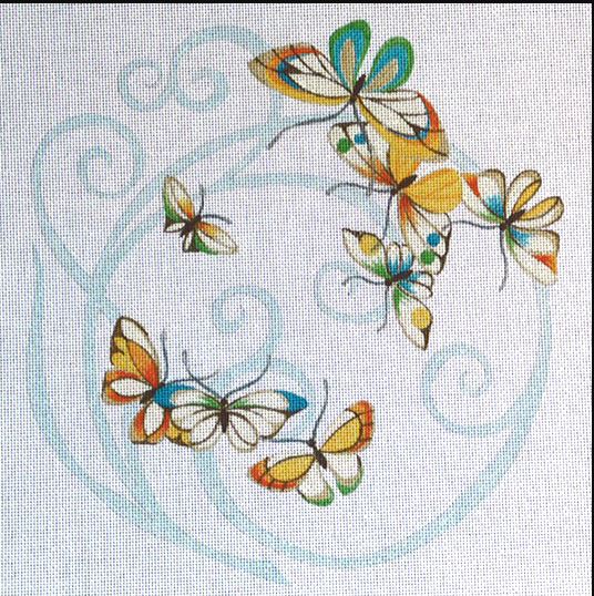 click here to view larger image of Butterflies - Curl Shadow (hand painted canvases)