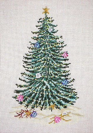 click here to view larger image of Christmas Tree with Shells (hand painted canvases)