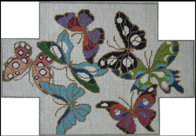 click here to view larger image of Cloisonne Butterflies Brick Cover  (hand painted canvases)