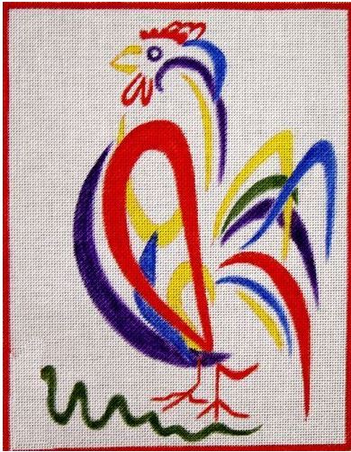 click here to view larger image of Picasso Rooster (hand painted canvases)