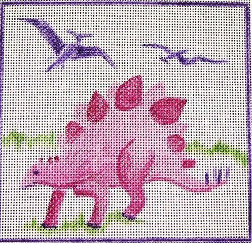 click here to view larger image of Pink Dinosaur  (hand painted canvases)