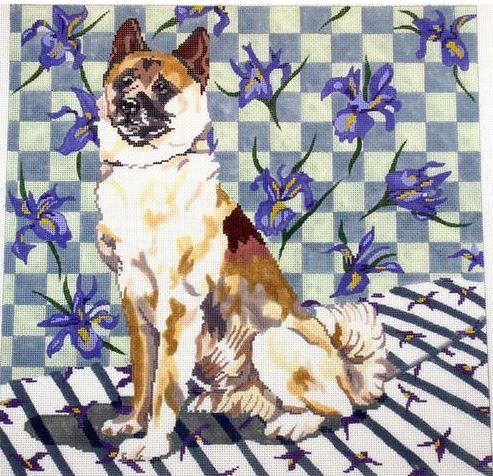click here to view larger image of Akita and Iris (hand painted canvases)