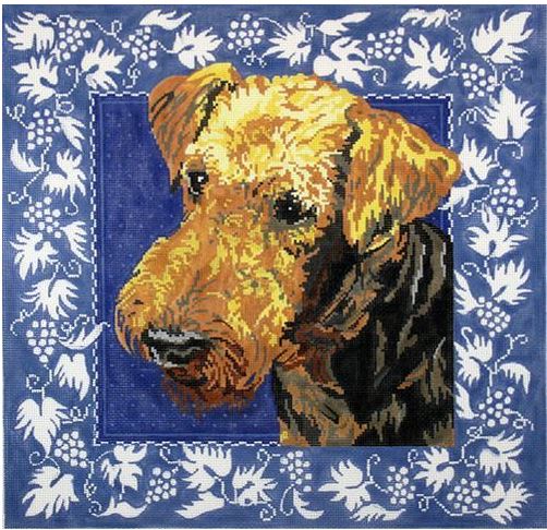 click here to view larger image of Airedale (hand painted canvases)