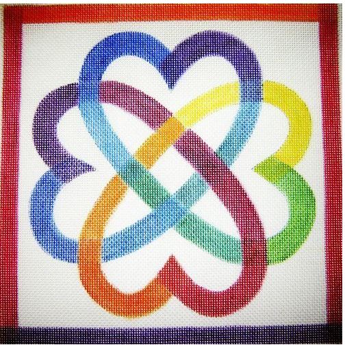 click here to view larger image of Hearts Interlocking (hand painted canvases)