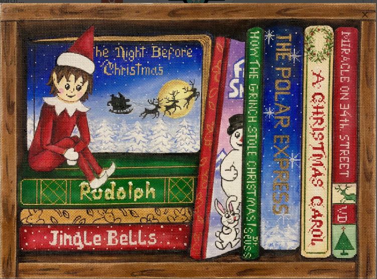 click here to view larger image of Christmas Books (hand painted canvases)