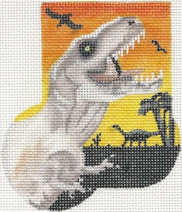 click here to view larger image of Dinosaur Mini-Sock (hand painted canvases)