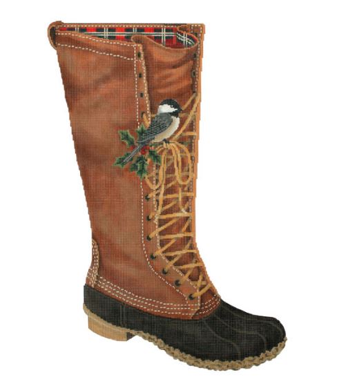 click here to view larger image of Christmas Boot Stocking (hand painted canvases)