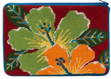 click here to view larger image of Bright Hibiscus - Stitch & Zip   (hand painted canvases)