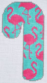 click here to view larger image of Flamingos Candy Cane  (hand painted canvases)