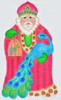 click here to view larger image of Peacock Santa  (hand painted canvases)