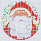 click here to view larger image of Santa with Checkers Ornament (hand painted canvases)