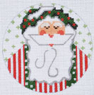 click here to view larger image of Santa with Wreath Ornament (hand painted canvases)
