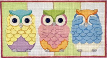 click here to view larger image of 3 Owls (hand painted canvases)