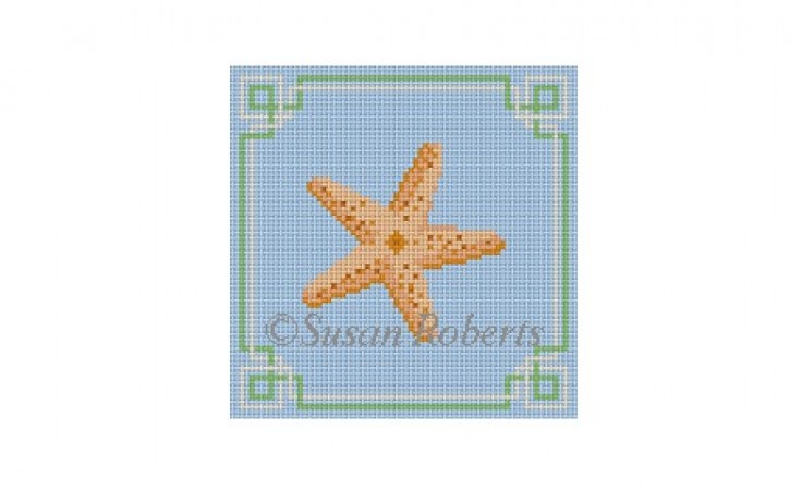 click here to view larger image of Starfish Coaster (hand painted canvases)