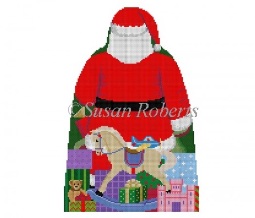 click here to view larger image of Santa with Toy Bag Tree Topper (back only) (hand painted canvases)
