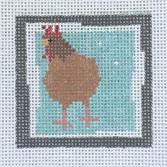 click here to view larger image of Hen - Blue Background (hand painted canvases)