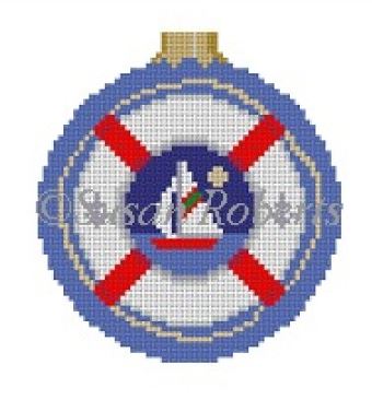 click here to view larger image of Midnight Sail Ornament (hand painted canvases)