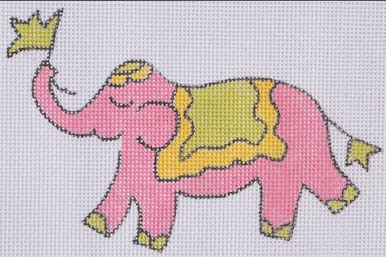 click here to view larger image of Mini Elephant - Solid Pink (hand painted canvases 2)