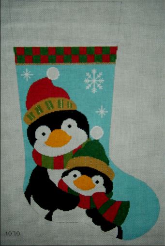 click here to view larger image of Penguin Pals Stocking (hand painted canvases)