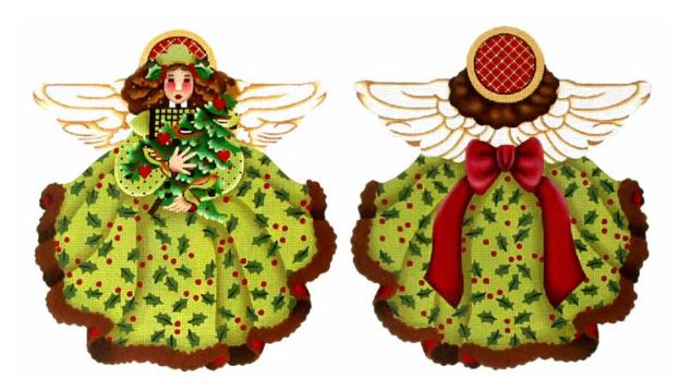 click here to view larger image of Holly Tree Top Angel (hand painted canvases)