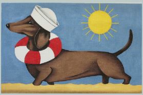 click here to view larger image of Dachshund - Summer (hand painted canvases)
