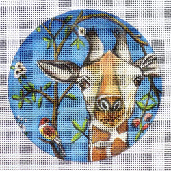 click here to view larger image of Curious Giraffe Ornament (hand painted canvases)