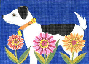 click here to view larger image of Petal Pushers - Dog (hand painted canvases)