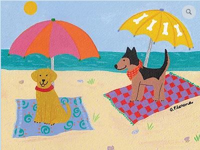 click here to view larger image of Dogs on Beach 2 (hand painted canvases)