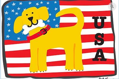 click here to view larger image of American Dog (hand painted canvases)